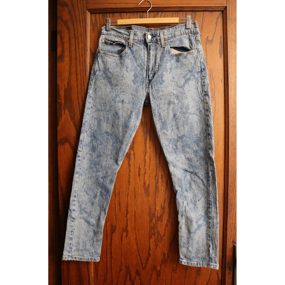 LEVIS STRAUSS 512 Jeans Men 30x26 Blue Slim Taper Distress Acid Wash Denim Pant
